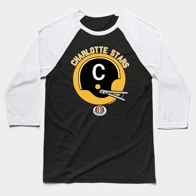 Charlotte Stars (World Football League) "C" Logo 1974 Baseball T-Shirt by HelmetAddict